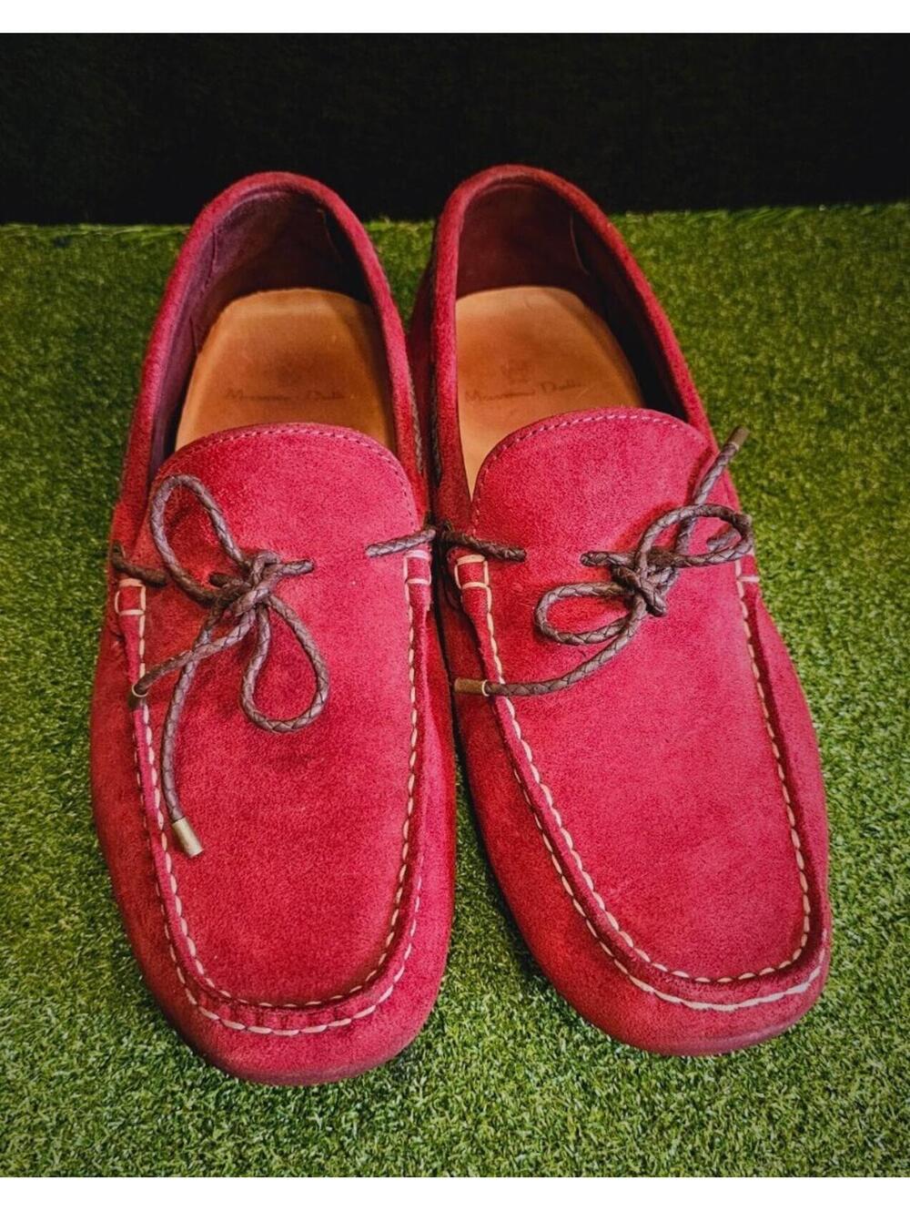 Massimo Dutti Driving Moccasins Shoes Sz 10.5 Sz 43 Men Maroon Suede